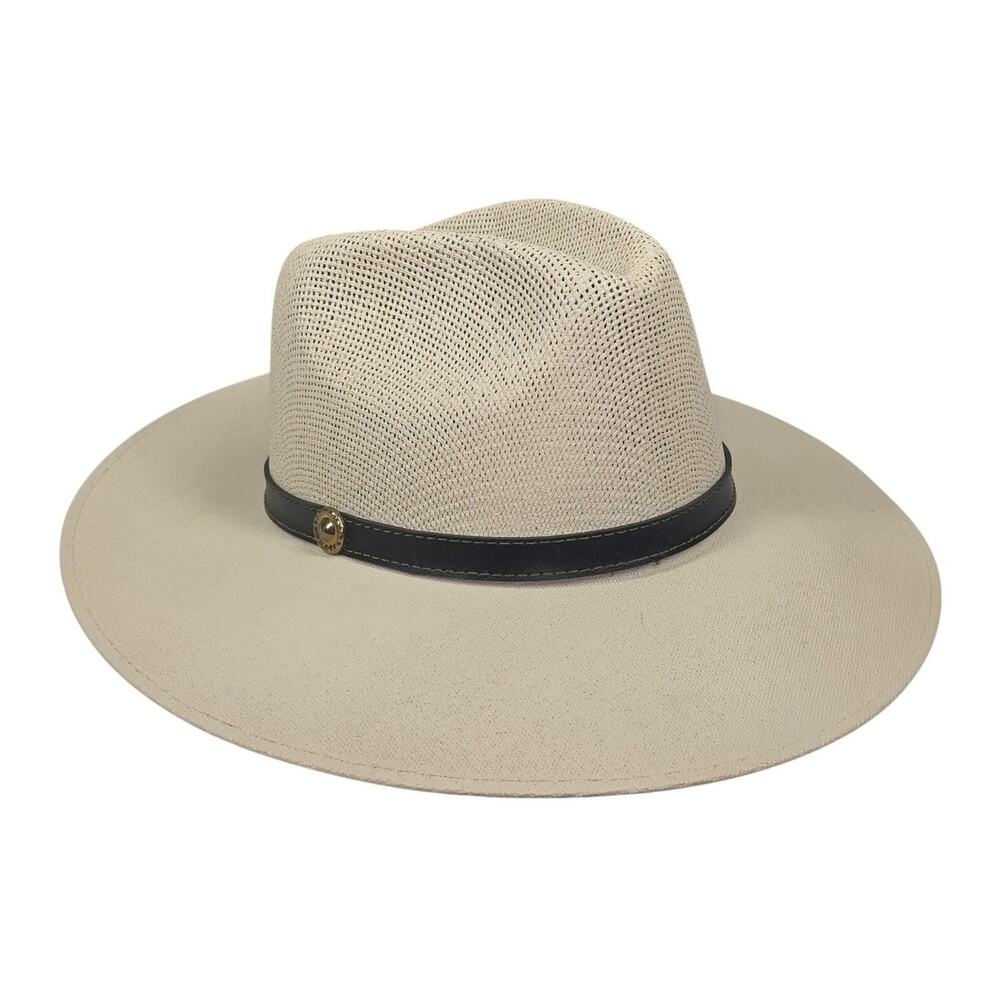 WIDE-BRIM STRAW HAT – HECHO EN MÉXICO – VENTILATED CROWN – BLACK BAND W/ EMBLEM